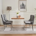 thumbnail image 3 of 3 Pieces Dining Chair Set Includes 1 Loveseat Bench and 2 Dining Chairs Tufted Back with Silver Stainless Steel Legs for 4 Persons Kitchen Dining Room Living Room, 3 of 12