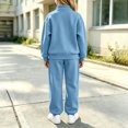 thumbnail image 6 of Kids Girls' 2-Piece Tracksuit Set Half Zip Pullover Sweatshirt and Jogger Sweatpants Long Sleeve Activewear Casual Lounge Wear for Sports Running Play, 6 of 6