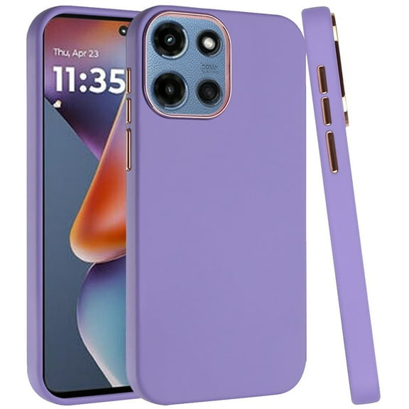 Soft Touch Dual-Layer Hybrid Case for Motorola Moto G 2025 - Purple