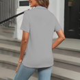 thumbnail image 6 of Womens Short Sleeve Collared Shirt Button Down Top Casual Loose Fit Summer Tee, 6 of 7