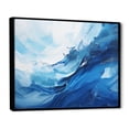 thumbnail image 3 of Designart "Emotional Waves of Blue Tachisme IV" Extra Large Abstract Framed Wall Art - Transitional Blue Tachisme Hallway Framed Wall Art Decor, 3 of 7