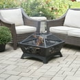 thumbnail image 6 of Blue Sky 28" Outdoor Decorative Square Fire Pit with Cover, Black, Wood Burning, 6 of 8