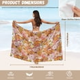 thumbnail image 6 of Yuyamidu Orange Hippy Flowers Womens 3pcs Bikini Swimsuits Summer Beach Swimwear Sexy Swimsuit with Beach Sarong Wraps Halter Bikini Top Triangle Bottoms, 6 of 6
