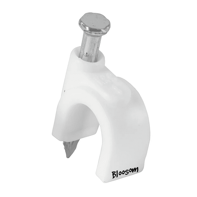 Bolsa Con 500 Grapas Bloosom Blancas GCU-6BG De 6 Mm Para Cable Redondo