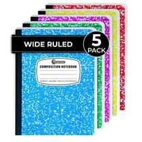 Rosmonde Composition Notebooks 5 Pack, Wide Ruled, 200 Pages (100 ...