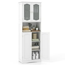 Giantex 64.5" Tall Bathroom Storage Cabinet, Freestanding Linen Cabinet, Kitchen Pantry Cabinet, White