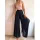 thumbnail image 5 of Pantalones Casuales de Cintura Alta para Mujer, de Color Liso, Largos y Anchos, con Bolsillos, para y Otoño. Negro XXL, 5 of 9