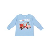 Inktastic I'm 3 Fire Truck 3rd Birthday Boys or Girls Long Sleeve Toddler T-Shirt