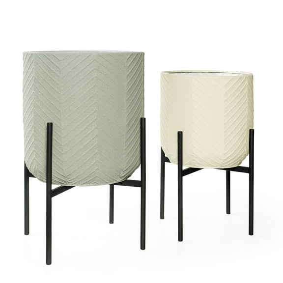 Ginkgo Metal Floor Planters, S2