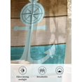 thumbnail image 6 of Sheer Curtains 63 Inch Length, Teal Blue Anchor Semi Sheer Curtains Light Filtering Window Treatment, Nautical Coastal Ocean Wooden Retro Art Privacy Voile Drapes for Living Room Bedroom 52x63 Inch, 6 of 7