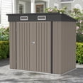 thumbnail image 4 of Clearance Storage Shed, Enyopro 6'x4' Outdoor Storage Sheds, Metal Storage House with Lockable Door, Storage Garden Tool shed for Lawnmower, Bike, Garage, Brown, 4 of 7