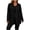 Black, variant on Plus Size Women's Collared Button Front Cardigan, Lightweight Loose Mid Length Outerwear for Daily Casual Black XXL