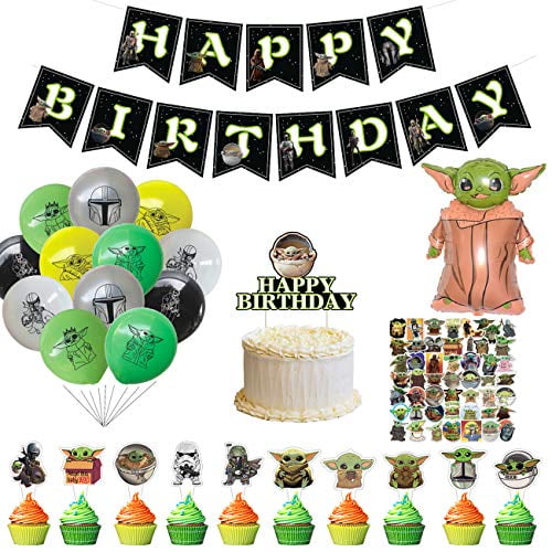 97 Pcs The Mandalorian Party Supplies Star Wars Baby Yoda Theme Birthday Party Decorations Supplies For Kids Teens Walmart Com Walmart Com