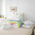 thumbnail image 6 of Castle Fairy Child Boys Girls Flying Butterflies Twin Bedding Sets 7-Piece,Chic Floral Polka Dots Bedding Comforter Set Microfiber,Geometric Colorful Stripes Breathable Sheet Sets, 6 of 8