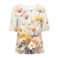 thumbnail image 4 of HaoXianJian Womens Shirt Short Sleeve Crew Neck Shirts Floral Print Top for Women 2025 Loose Fits T Shirt Summer Tee Shirts Going Out Top 3X 4X, 4 of 4