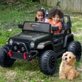 thumbnail image 3 of Outfunny 12V Kids Ride on Toys, 2 Seater Electric Ride on Truck Car for Big Kids with Remote, Bluetooth - Black, 3 of 10