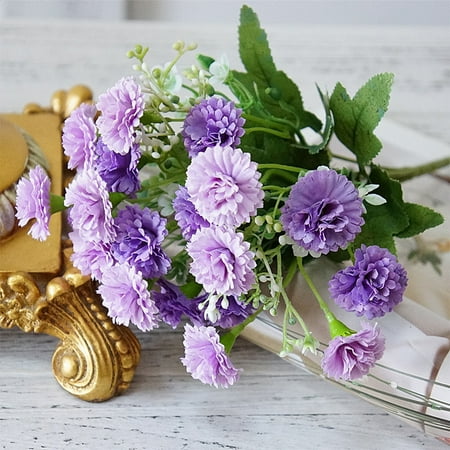 Flowers For Office Decoration Artificial Bouquet 20 Heads Lilac Silk Flowers for Wedding Party Office Hotel Home Decoration Color:Light Purple ()