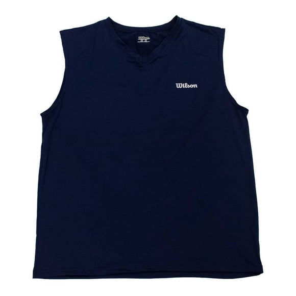 Playera Wilson para Hombre Sin Mangas Ultra Light Color Azul Marino Talla 2EG