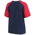 thumbnail image 3 of Women's Majestic Navy/Red Cleveland Indians Plus Size High Percentage Raglan V-Neck T-Shirt, 3 of 3