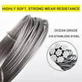thumbnail image 4 of TECSPACE 500Ft Stainless Steel Wire Rope, 1/8” T316 Stainless Steel Wire Cable, 7 x 7 Strands Construction, 2100lbs Breaking Strength Cable for Railing Decking, Guard Net, Garden Fence, 4 of 7