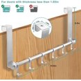 thumbnail image 2 of Perchero para puerta con 6 ganchos móviles, toallero, perchero, brazos largos mejorados para accesorios de baño (plateado), 2 of 5