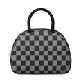 thumbnail image 2 of Gray and Black Checkered Pattern Insulated Lunch Bag,Leakproof Large Capacity Lunch Box for Work,Picnic or Travel,11.4 X 6.7 X 8.3 Inches, 2 of 6
