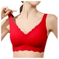 thumbnail image 1 of Women's Seamless Wireless Bra - Full Coverage, Padded, V Neck, Nylon Spandex, Comfortable Daily & Sleepwear, 1 of 6