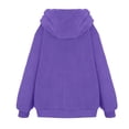 thumbnail image 5 of Glisme Girls Winter Jacket Color Block Sweatshirt Zipper Hoodie Blouse Warm Slim Casual Soft Coat Long Sleeve Hooded Sweatshirt Jacket Purple Breathable Outerwear Size 11 -12, 5 of 5