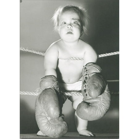 Graphique de France Prize Fighter Baby Wearing Boxing Gloves Blank Note
