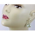 thumbnail image 3 of Sterling Silver Prasiolite Earrings Green Faceted Large Heart Teardrop Briolettes for Adult Women, 3 of 4