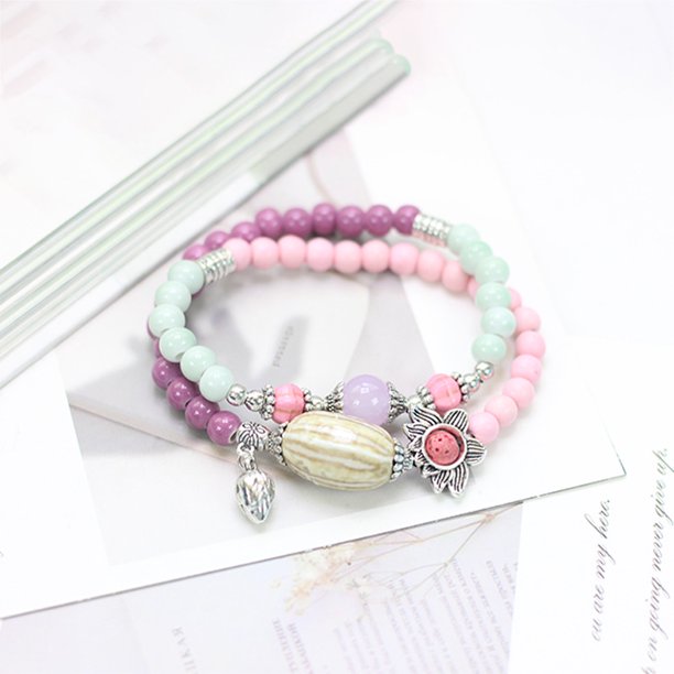 Accesorios envueltos doble estilo étnico pulsera de cerámica pulsera de cuentas mujer alto sentido