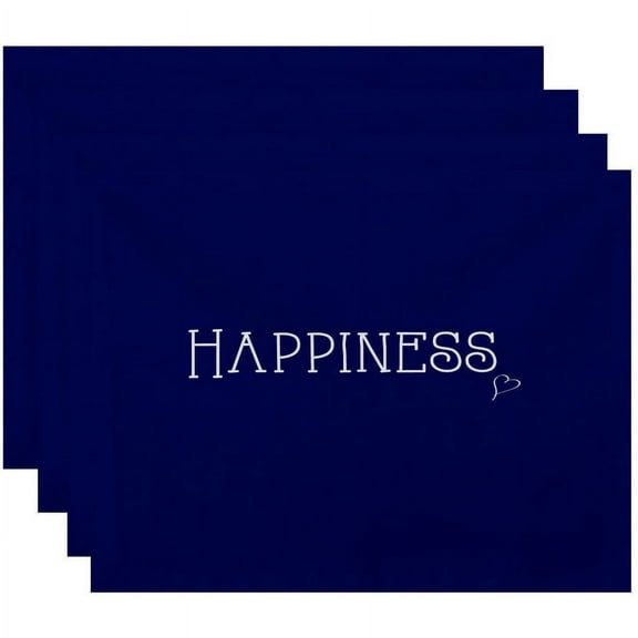 Simply Daisy 18" x 14" Happiness Word Print Placemats, Set of 4