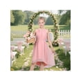 thumbnail image 2 of Sunny Fashion Girls Dress Rose Halter Textured Dot Chiffon Party Holiday Spring Summer Sundress 7 Years, 2 of 7