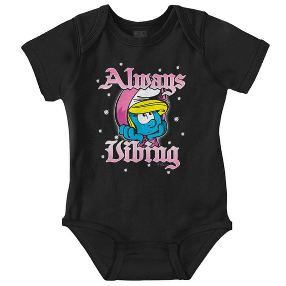 Smurfette Always Vibing Diamonds Bodysuit Jumper Girls Infant Baby Brisco Brands NB
