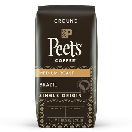 Pack of 2 - Peets Coffee & Tea, Coffee Single Origin Brazil Medium Roast, 10.5 Ounce