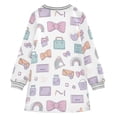 thumbnail image 6 of Girls' long-sleeved dress Rainbow Alphabet Blocks Girls' A-line dress with ribbed cuffs Soft and comfortable, 6 of 6
