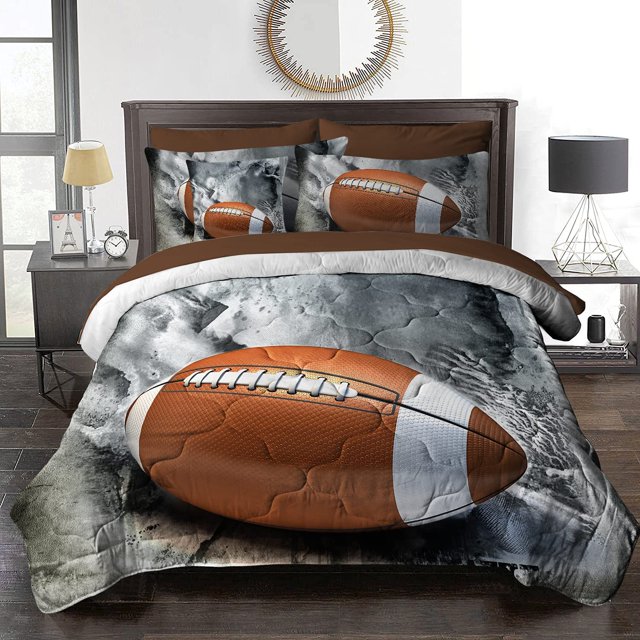 Fútbol Americano Cama en una Bolsa Juegos de cama de deportes Twin con edredón 8 Piezas