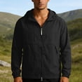thumbnail image 2 of GUZOM Mens UPF 50+ Hooded Sun Protection Jacket Lightweight Water Resistant Quick Dry Packable Windbreaker for Hiking Travel Black,Size 4XL, 2 of 9