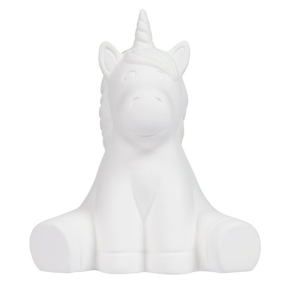 Hello Hobby Ceramic Paintable Figurine Sitting Unicorn, 5.25" Height White Craft Base