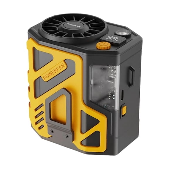 Wearable Belt Fan Portable Clip Fan 6000mAh Travel Fan ABS Texture Waist Fan Suitable for Outdoor Camping and Travel