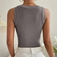 thumbnail image 5 of Wycnly Tank Tops for Women Soft Knitted Ribbed Sexy Slim Fit Going out Cropped Tops Vest Summer Solid Round Neck Sleeveless Shirts Fashion Blouses Gray l, 5 of 7