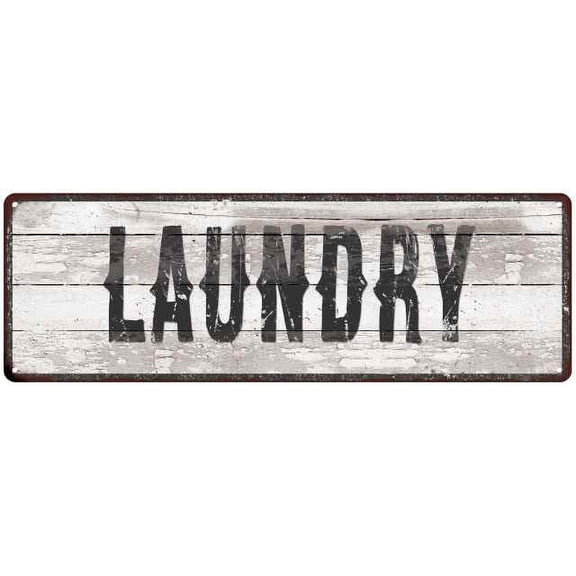 LAUNDRY Ship Lap Look Country Chic 6x18 Metal Sign Wall Decor 206180044021