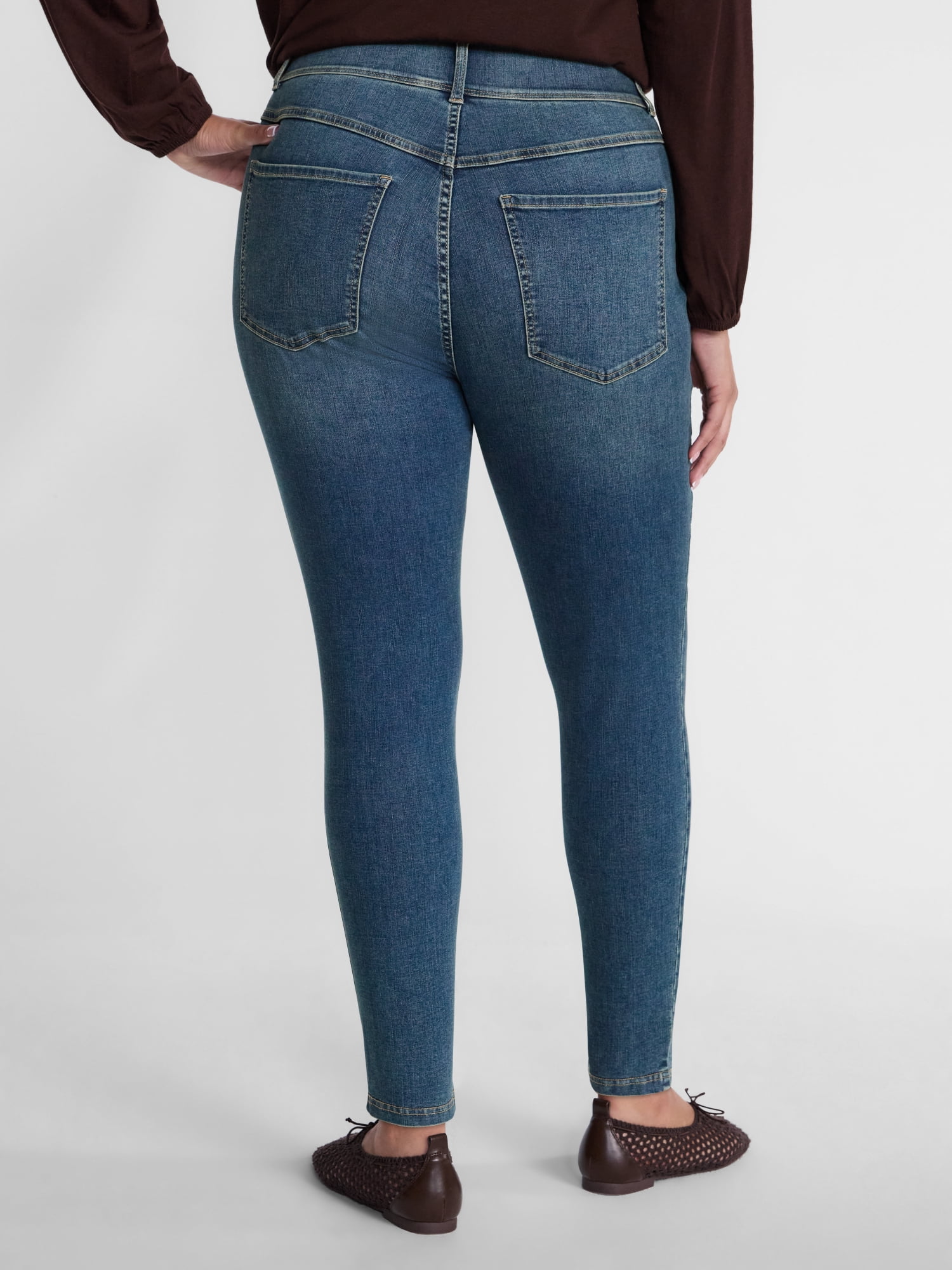 Terra & Sky Women's Plus High Rise Skinny Jeggings, Sizes 0X-4X