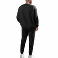thumbnail image 5 of BXJX Men's Fleece-Lined Sweatsuit- Fall Crewneck Casual Pullover Crewneck Sweatshirts and Elastic Waist Sweatpants with Pockets Black Size S, 5 of 8