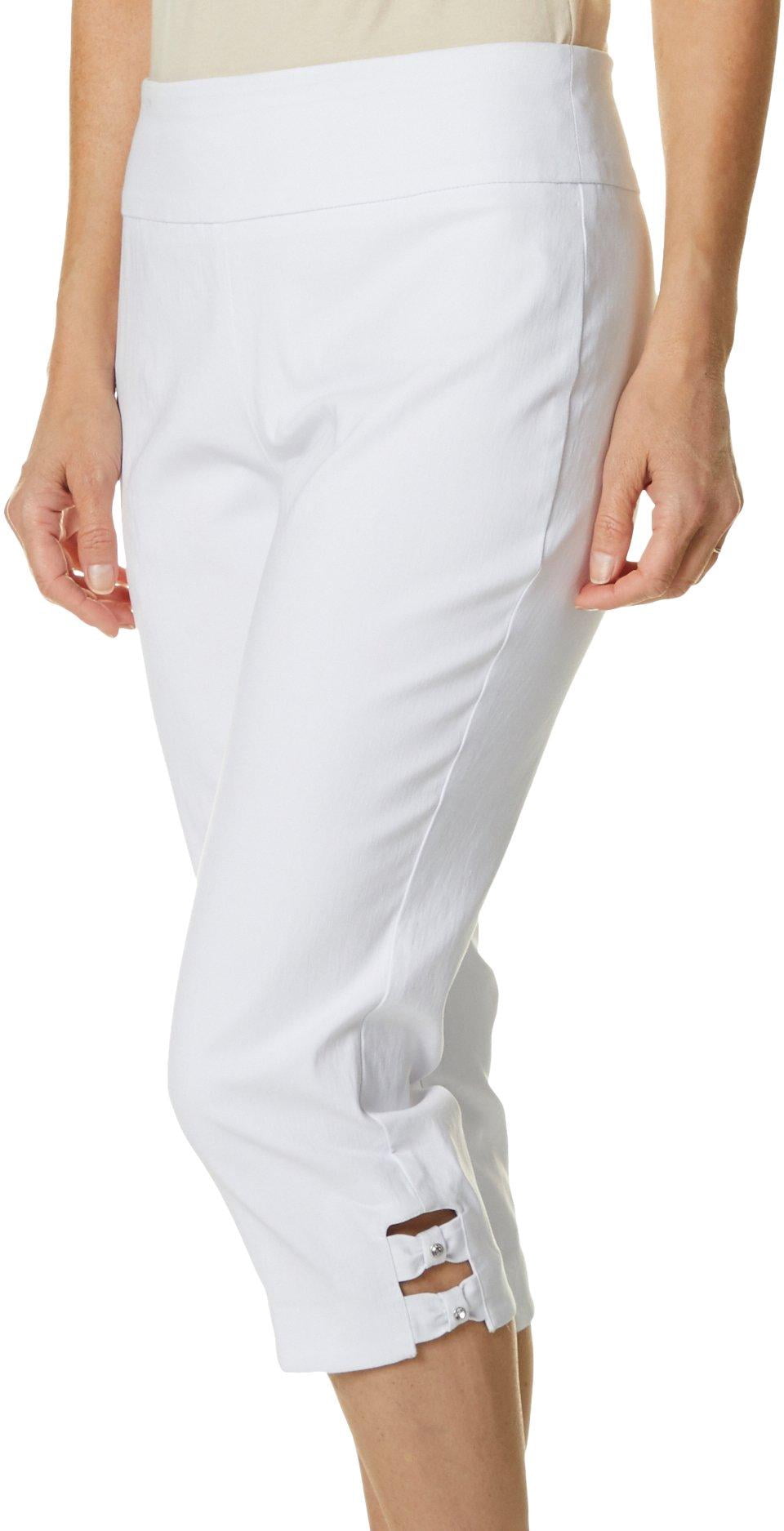 Rhinestone Bow Hem Capris 