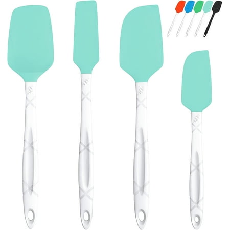 

M KITCHEN WORLD Heat Resistant Silicone Spatula Set of 4 (Teal)