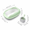 thumbnail image 3 of Small Cat Litter Box, 14"x12"x6" Open Top Cat Litter Box with High Side, Anti-Splashing Cats Litter Pan Semi-Enclosed, Easy to Clean, Includes Scoop _ #03 _ B _ Green, 3 of 6