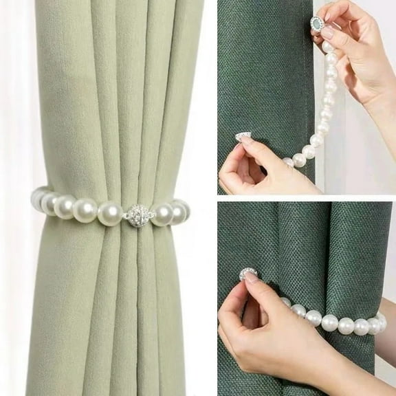 Herrnalise Strong Magnetic Curtain Tiebacks Modern Simple Style Drape Tie Backs Convenient Decorative Weave Rope Curtain Holdbacks for Thin or Thick Home & Office Window Draperies