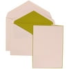 JAM Paper Wedding Invitation Set, Large, 5 1/2 x 7 3/4, Bright Border Set, Kiwi Green Card with Kiwi Green Lined Envelope, 100/pack