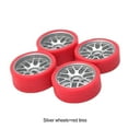 thumbnail image 2 of Baohd 4x 26.5mm Racing Tire Metal Wheel Rim For 1/28 Wltoys K969 K979 K989 Metal Upgraded Color silver+red, 2 of 6